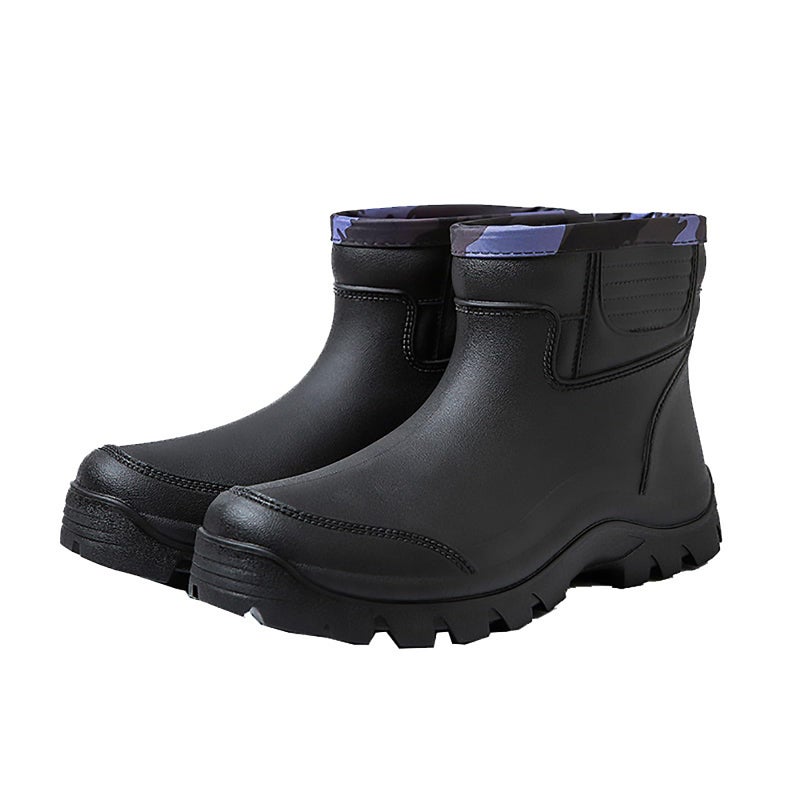 jessie Rain Boots for Men PVC Waterproof Rubber Boots Mud Boot Short Ankle Boots - Image 1
